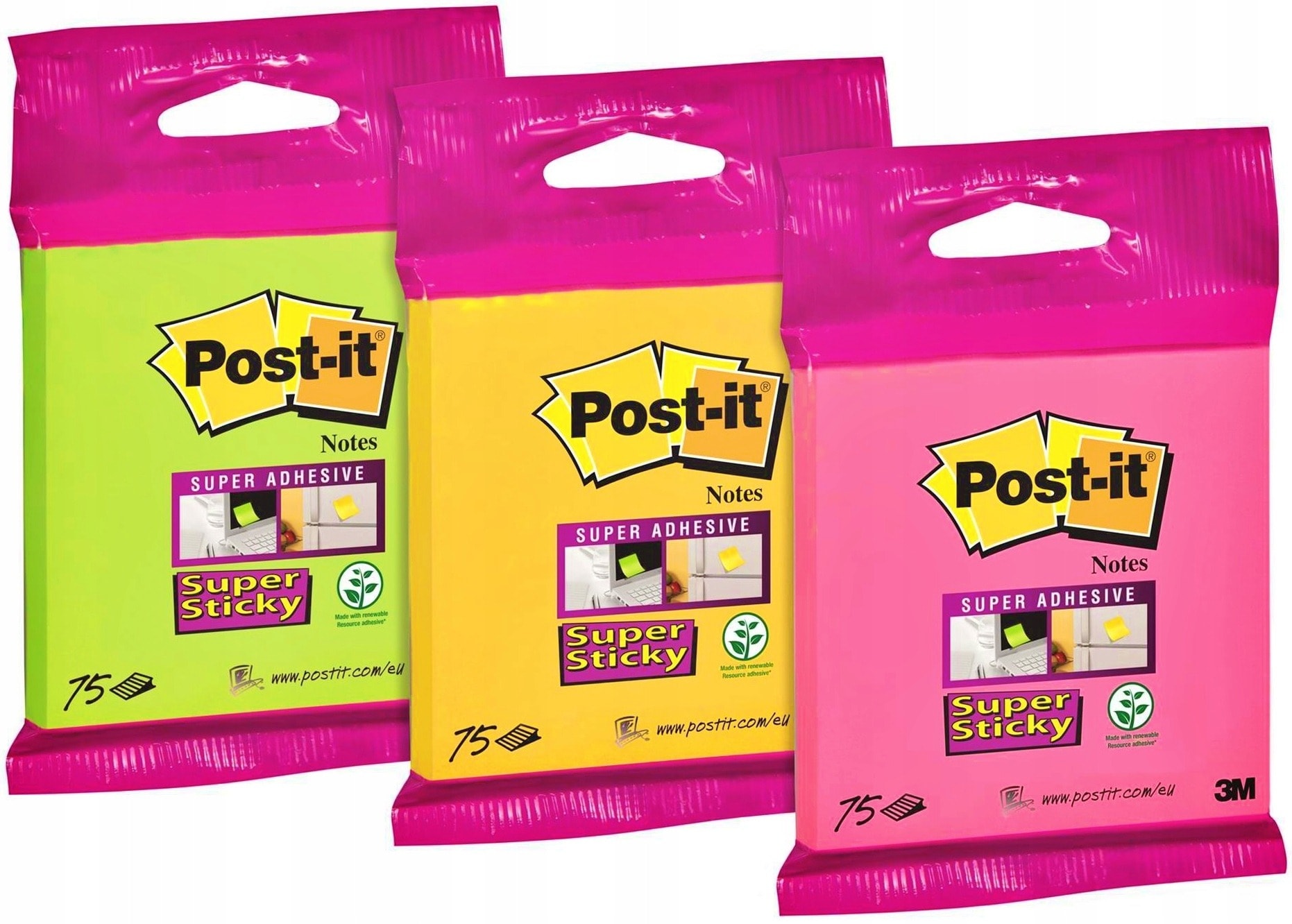 Super Sticky sticky notes - 76x76 mm, 75 sheets - ideal for note-taking