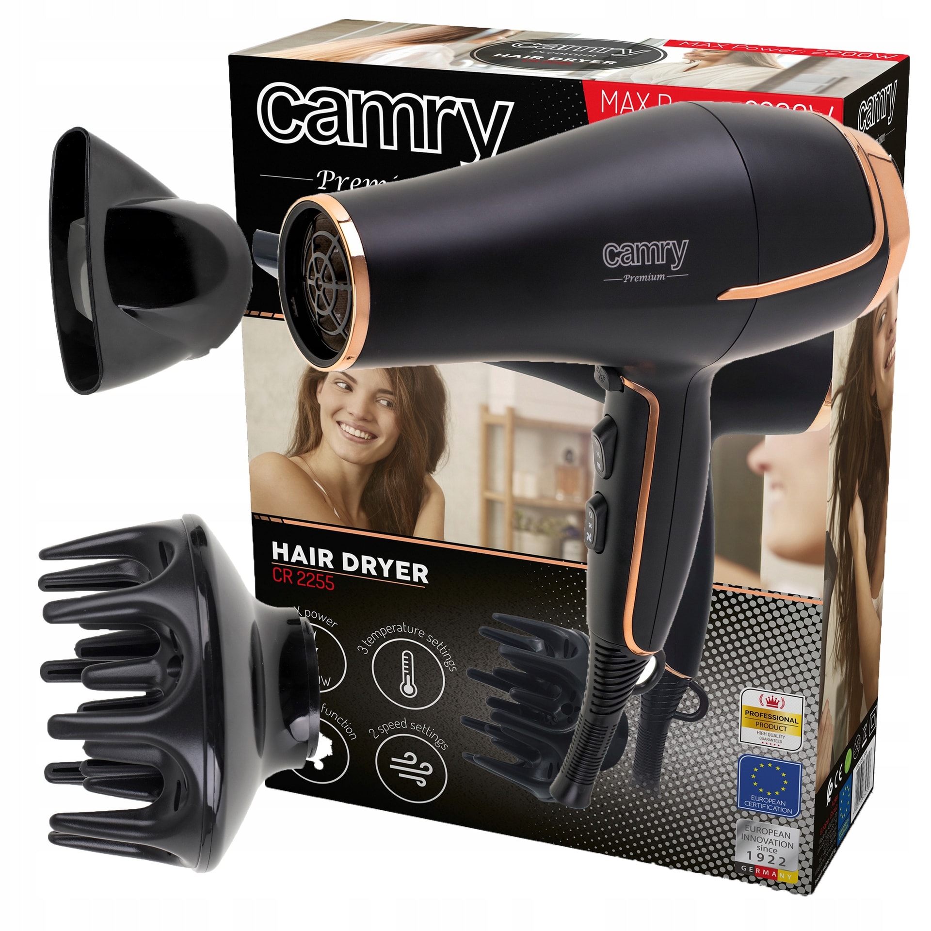 MAESTRO Hair dryer MR-217 2200W - fast drying and styling