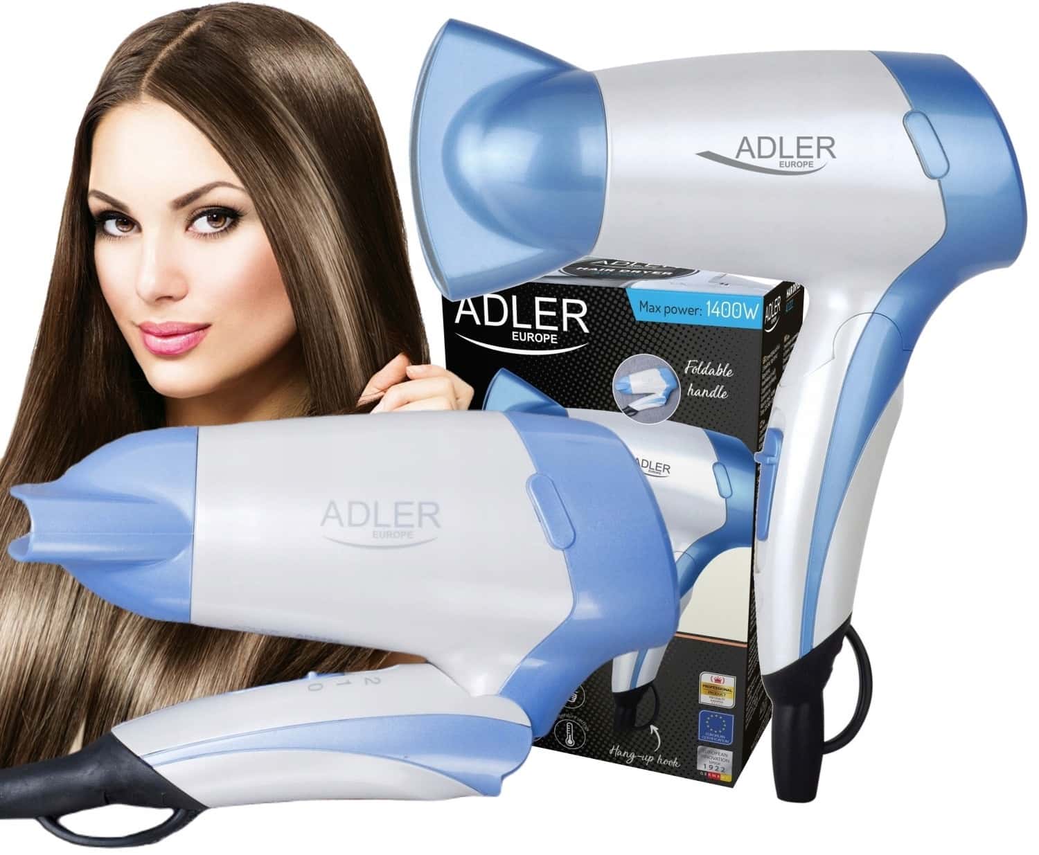 Adler AD 2222 Hair Dryer 1200W - compact and efficient