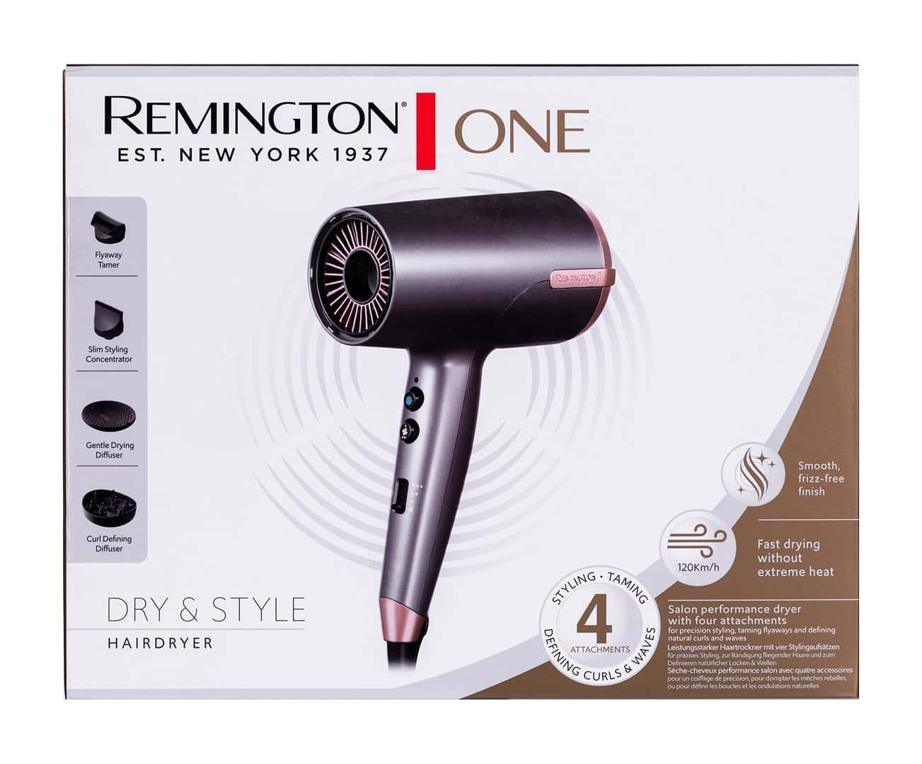 Remington Hair Dryer D6077 - fast drying and ionization