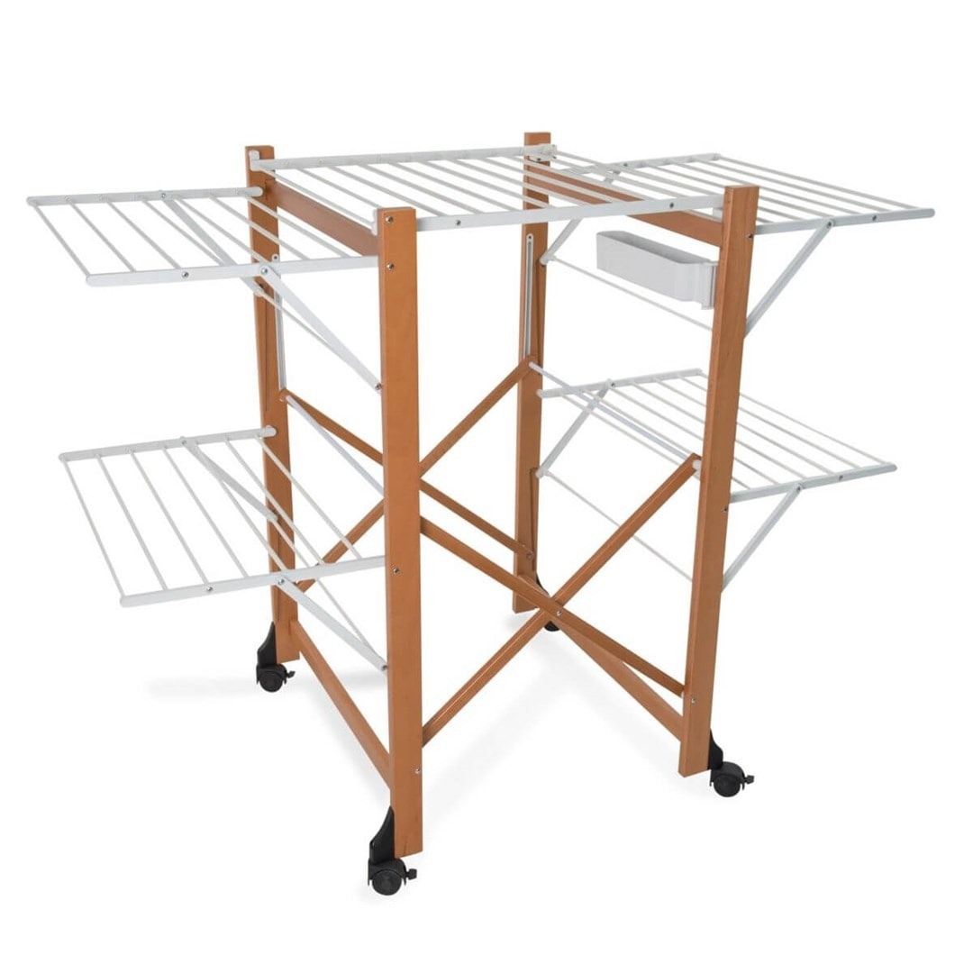 Arredamenti Aliante Clothes Drying Rack - Brown, folding, ideal for small spaces