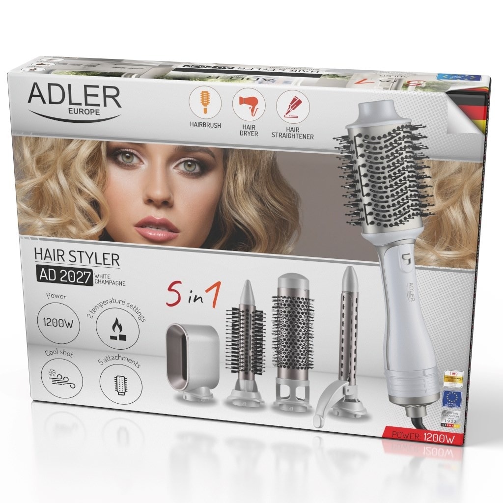 Adler AD 2027 Hot air styler - white, perfect for hair styling