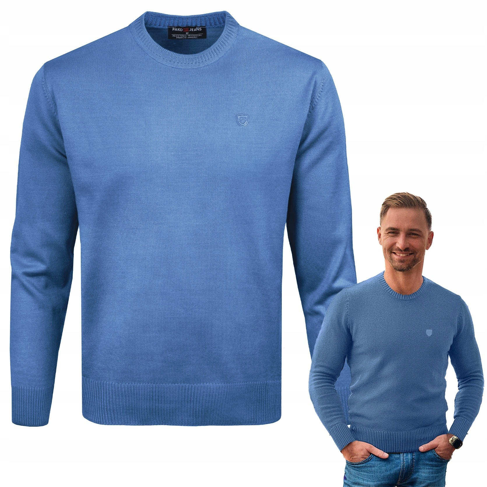 M.Basic Sweater blue cashmere L - perfect for cool days