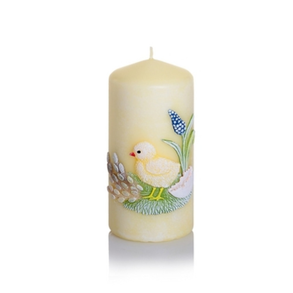 Candle Stump.10Cm With Applikacj.Jk - decorative stump candle