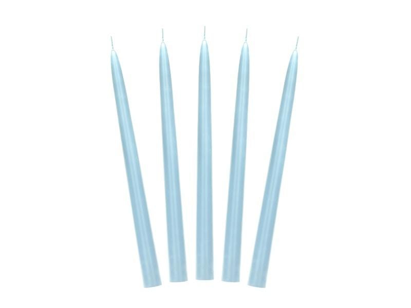 PartyDeco Tapered matte blue candles 24 cm - 10 pieces of elegance