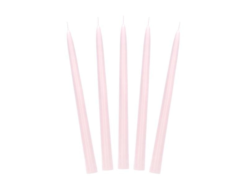 Taper candle matte light pink 24 cm - 10 pieces of elegance