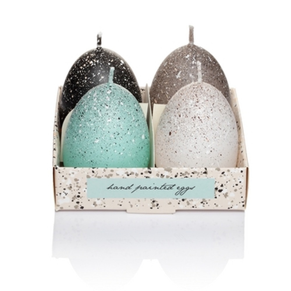Turquoise Egg Candles - 4 Pieces, perfect for Easter