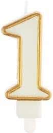 Birthday candle number 1 gold - perfect for cake