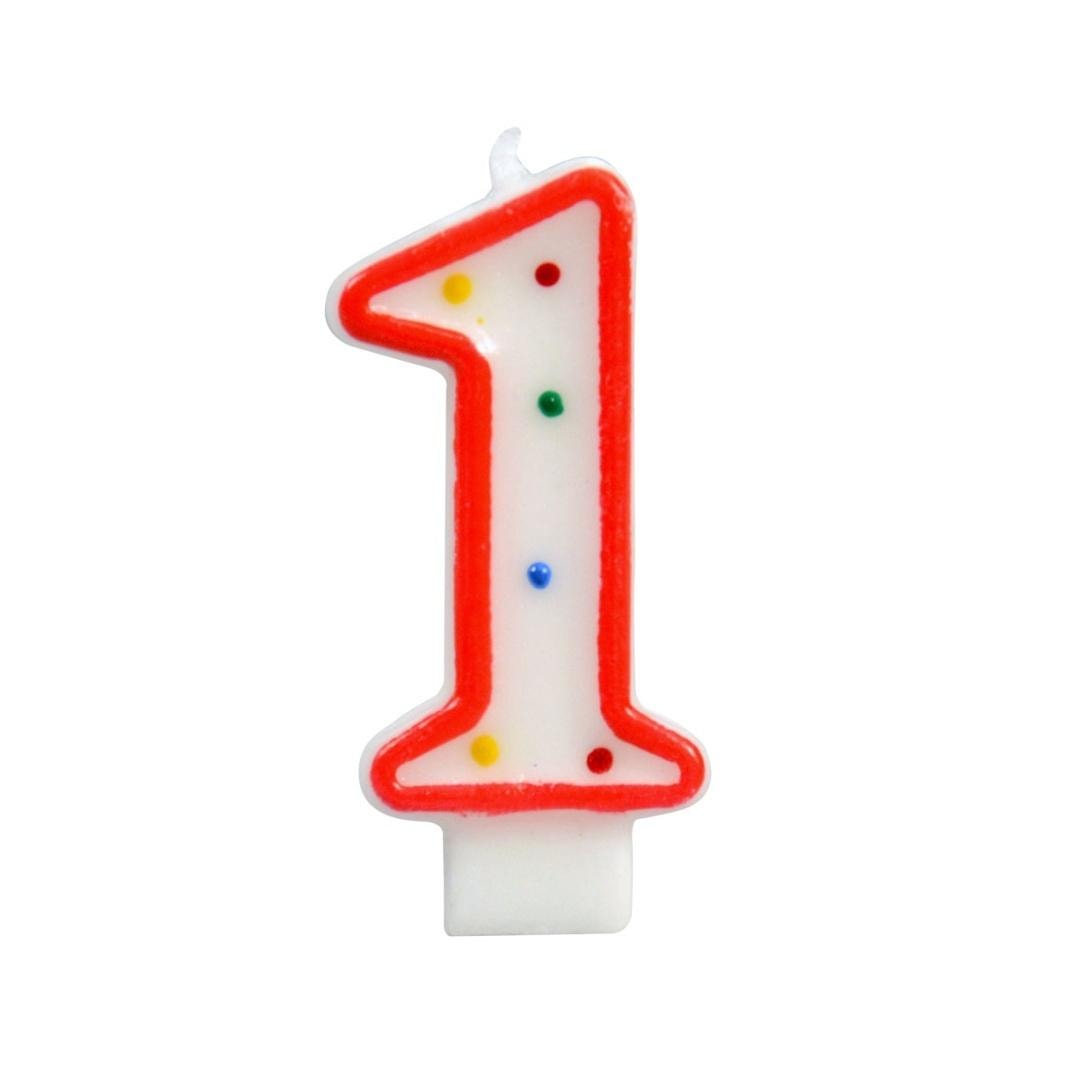 Candle number 1 dots - ideal for birthday cake