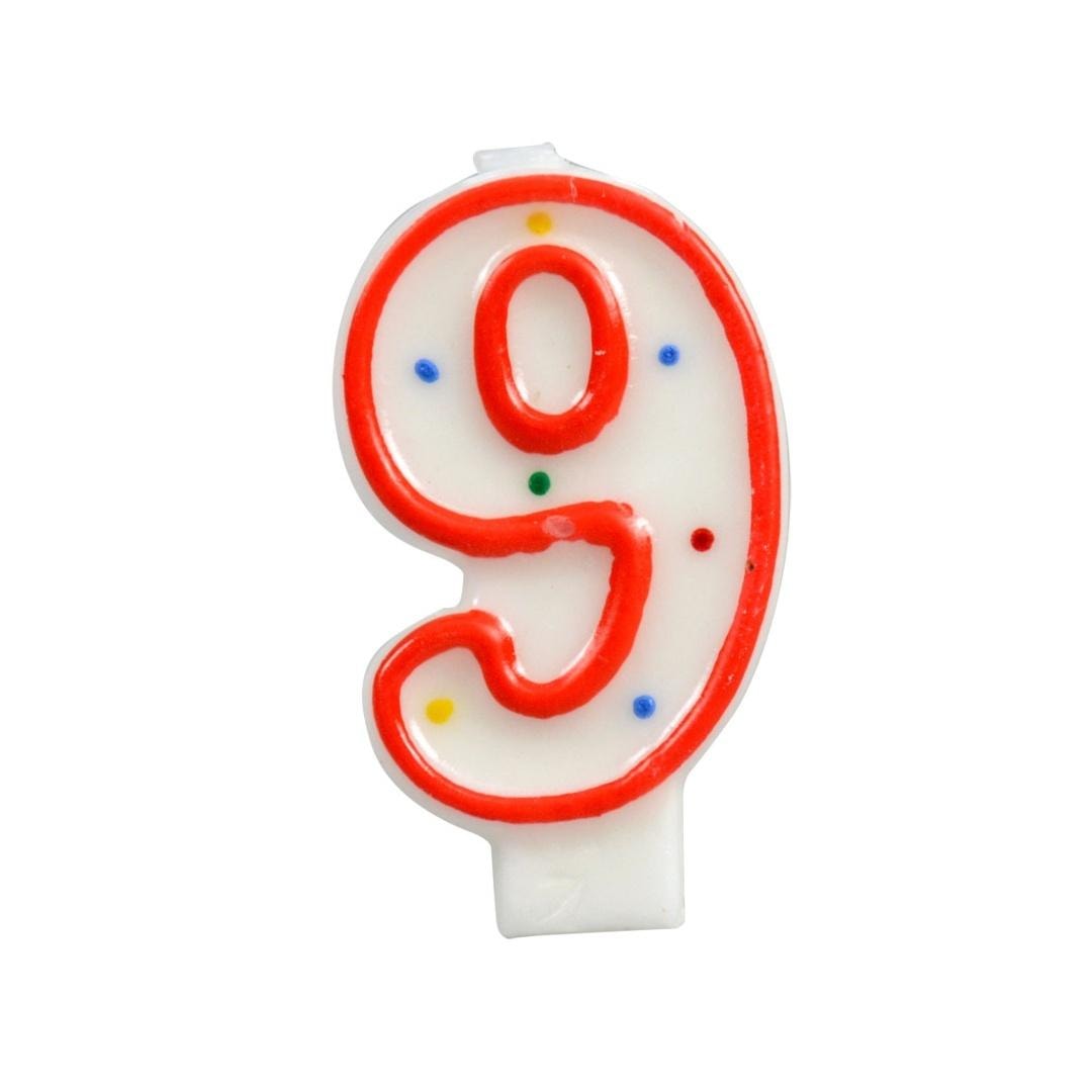 Candle number 9 dots - ideal for ninth birthday