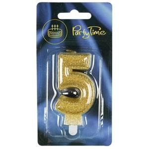 Arpex Glitter number candle gold for birthday cake