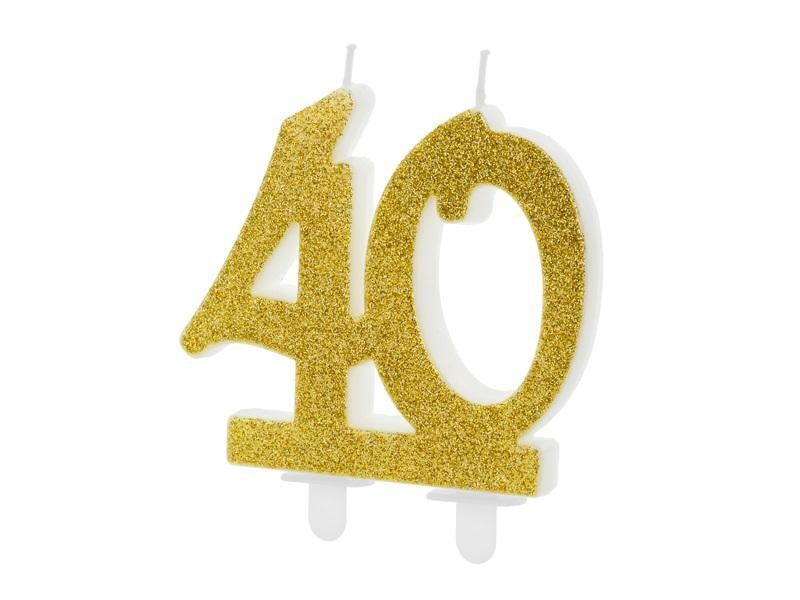Birthday candle 50 gold glitter - perfect for an anniversary