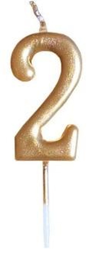 Metallic Birthday Candle Number 5 Gold - ideal for cake