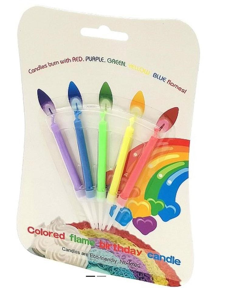 Birthday candles - colorful candles for cake with holders