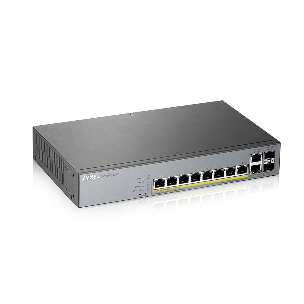 Zyxel GS1350-12HP - Managed Switch 12-Port Gigabit PoE+ 130W