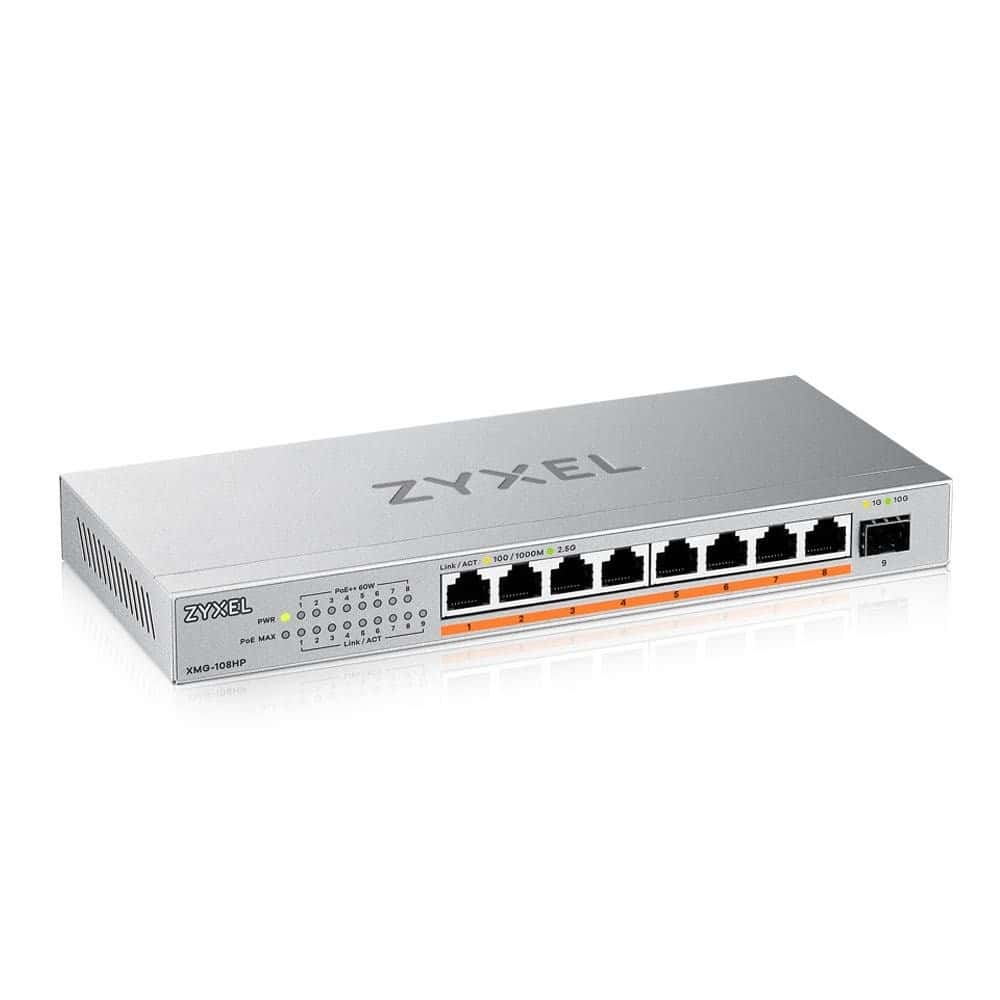 Zyxel XMG-108HP - 9-Port PoE++ 100W Unmanaged Multigigabit Switch