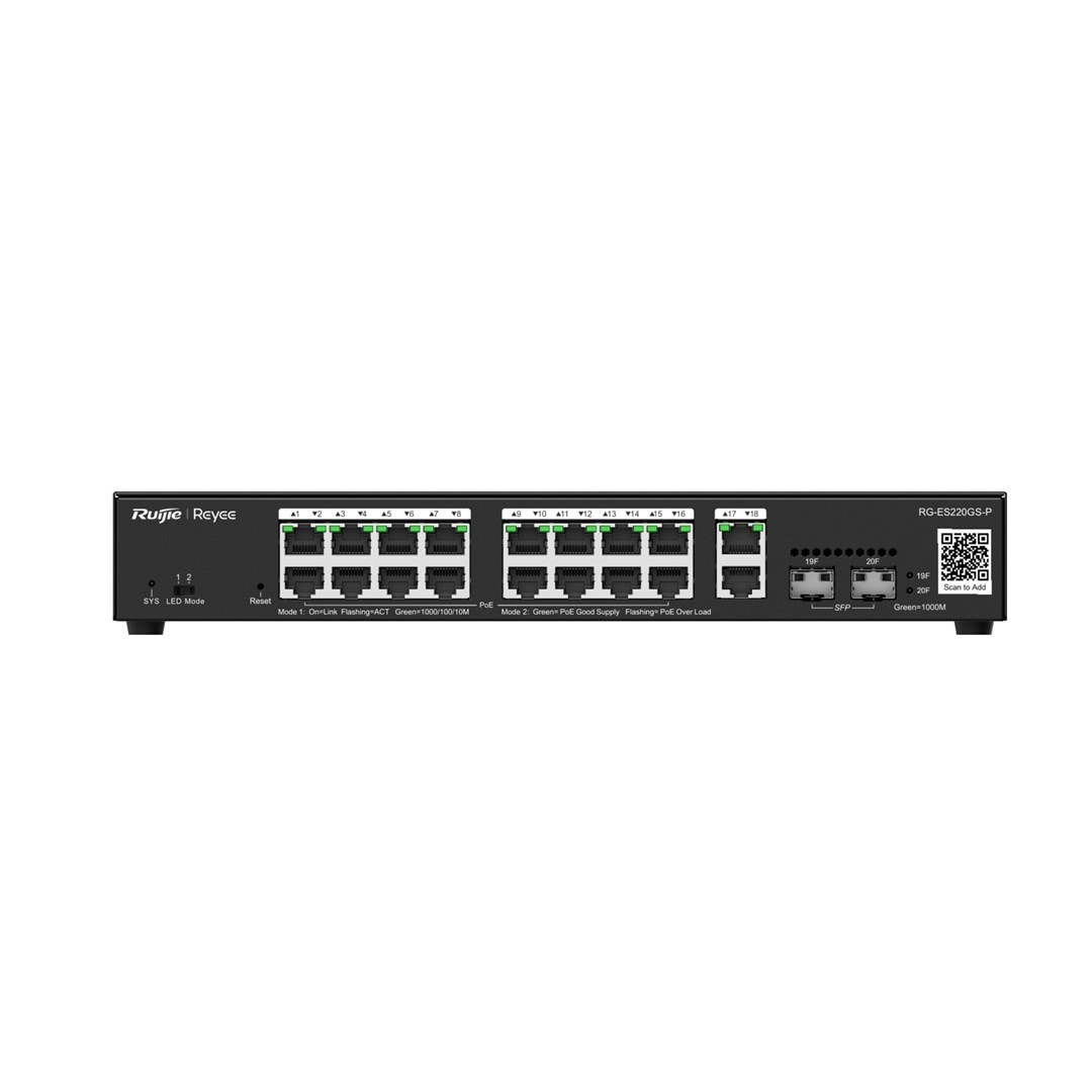 Ruijie Reyee Smart Switch RG-ES220GS-P - 8-Port Gigabit Ethernet