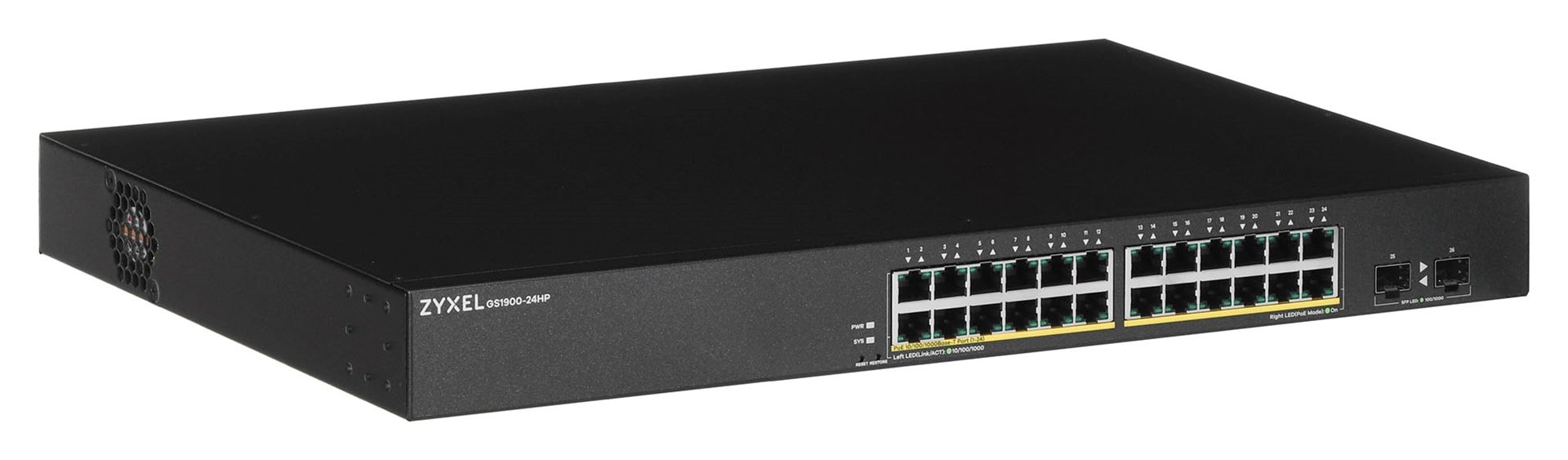 Zyxel GS1900-24HP - 26-Port Gigabit Managed Switch with PoE+