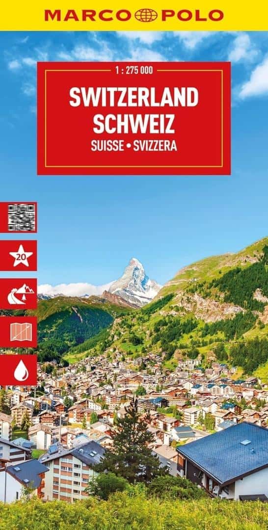 Marco Polo Switzerland Map 1:275 000 - ideal for travel