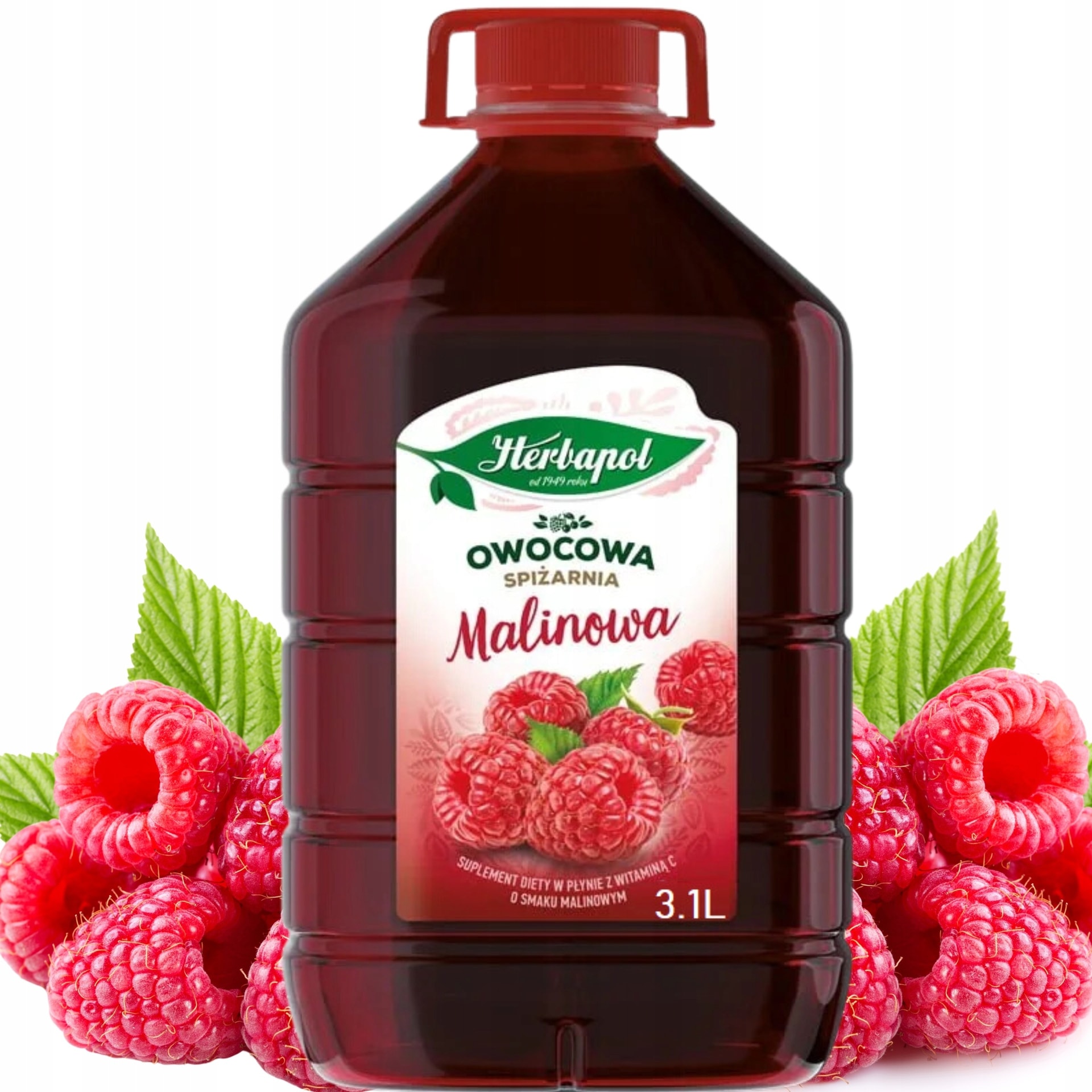 Herbapol Raspberry Syrup 3.1L - the taste of summer in every drop