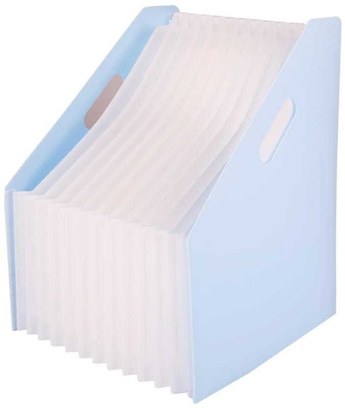 DELI A4 Accordion File Folder Macaron Blue - perfect for organizing documents