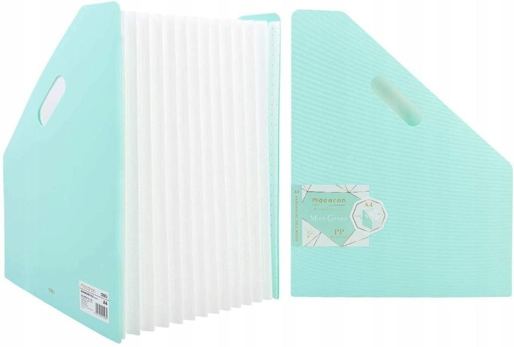 DELI Accordion system A4 Macaron green - perfect for office