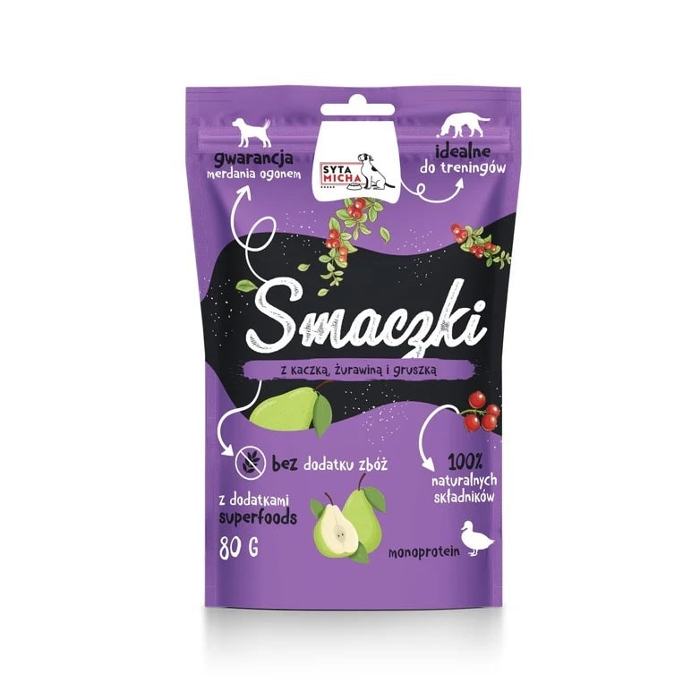 Syta Micha - Treats for dogs with duck, cranberry and pear 80g - perfect as a reward