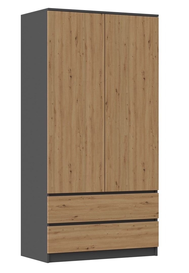 Wardrobe SS-90 90x50xH180 anthracite/artisan - modern and functional