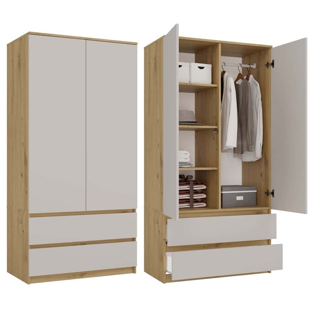 Bedroom or office wardrobe Malwa SS-90 artisan oak/cashmere