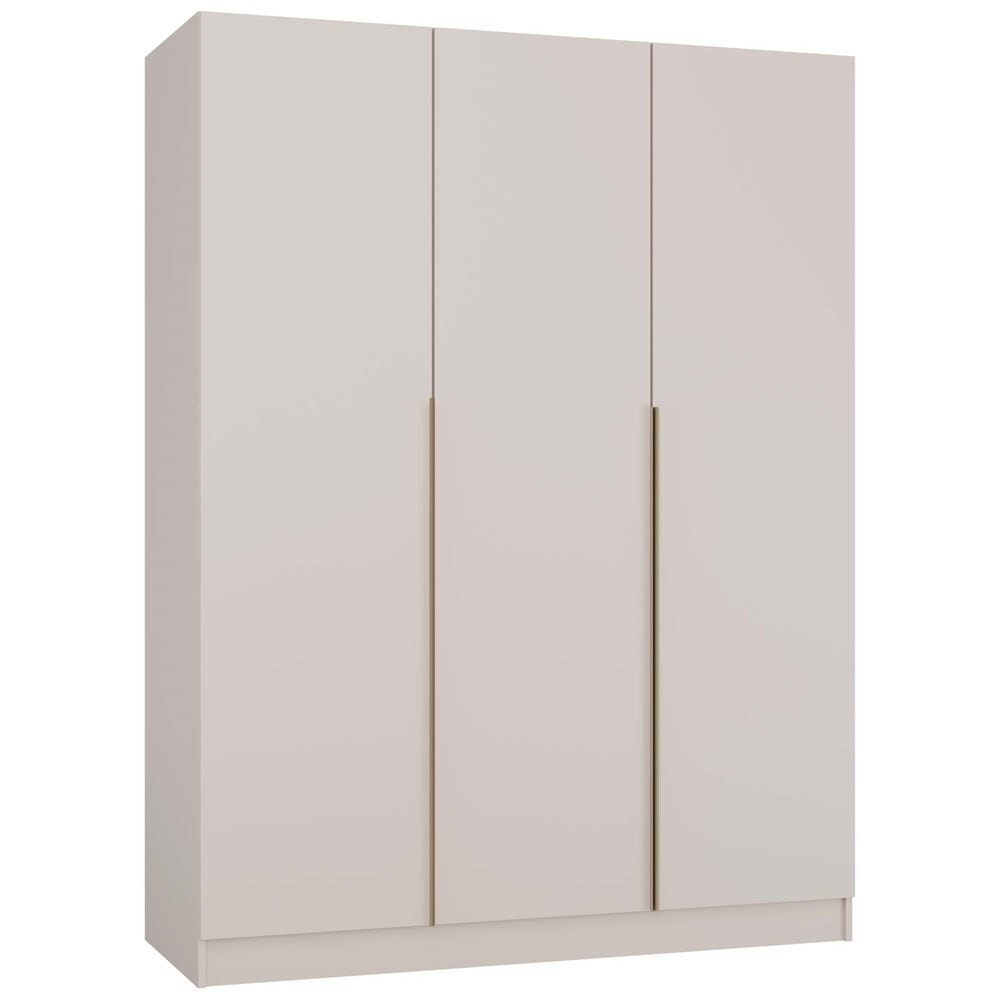 Senso 3D Wardrobe 150 cm - Three-door wardrobe with gold handles cashmere beige