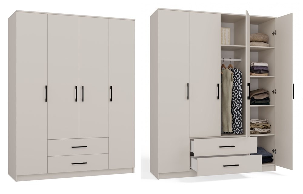 Wardrobe Romana 160x205 Cashmere Beige - ideal for bedroom