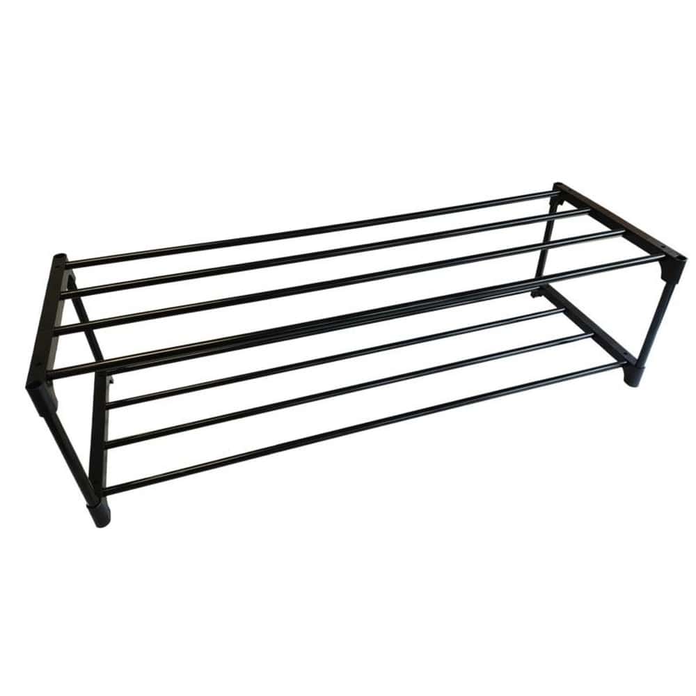 Shoe rack shelf stand black 75x28x21 cm - perfect for hallway