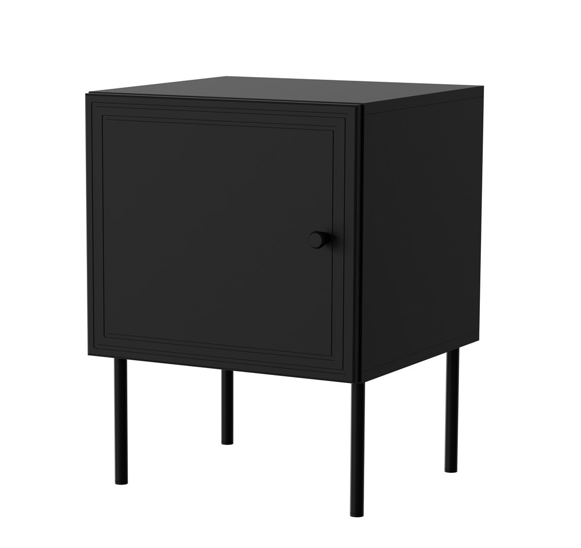 PALAZZO BIS Nightstand - Black Matte, perfect for bedroom