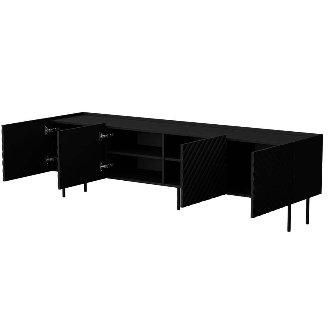 TV cabinet 4D LUCCA 200x40x59 black - modern design