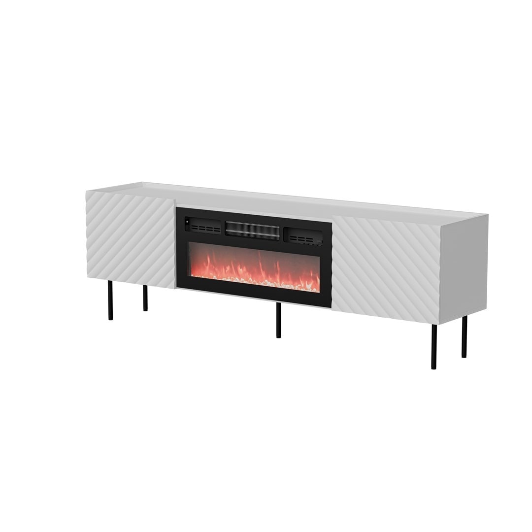 LUCCA TV cabinet with fireplace - modern design and functionality