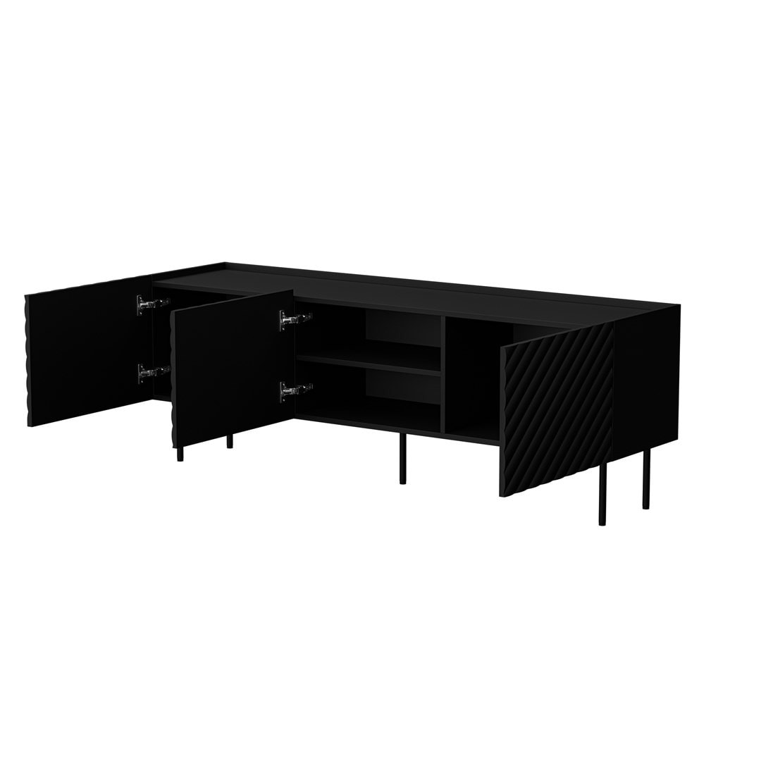 TV cabinet 3D LUCCA 165x40x59 cm black - modern design