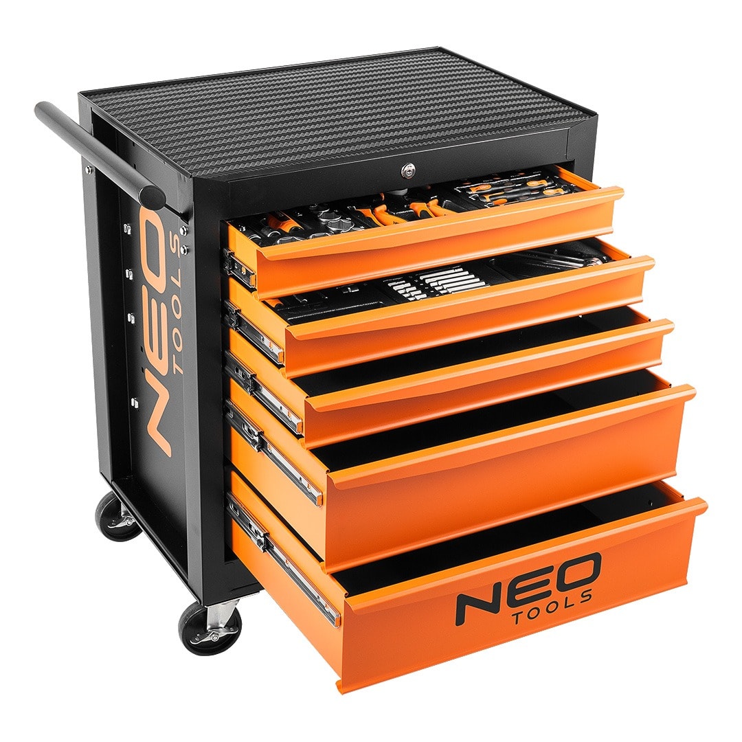 NEO TOOLS Workshop cabinet with 5 drawers and 117 tools - ideal for workshop