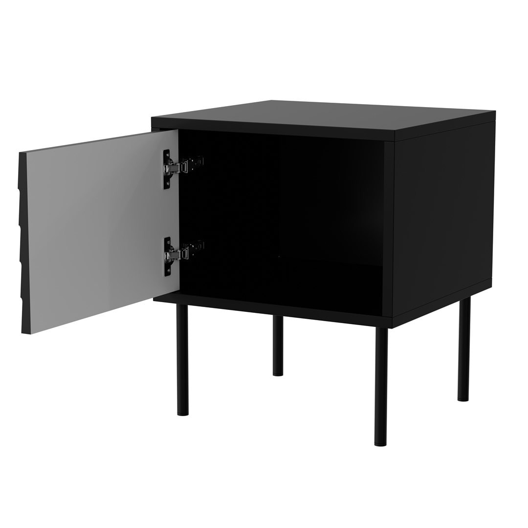 CORTINA Bedside table - 2 pieces black, perfect for bedroom