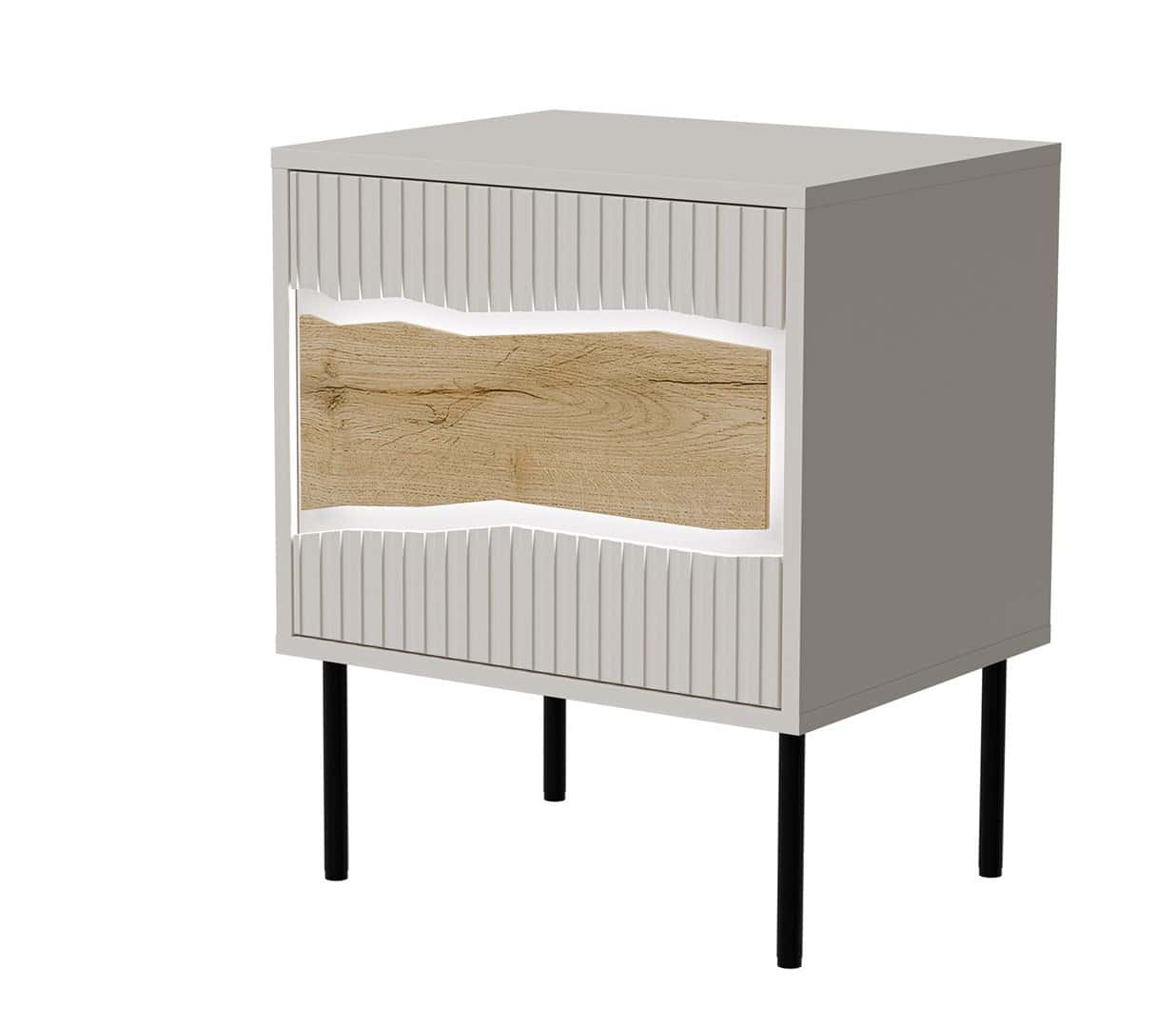 INSERTO Nightstand 2 pcs. cashmere + LED - ideal for bedroom