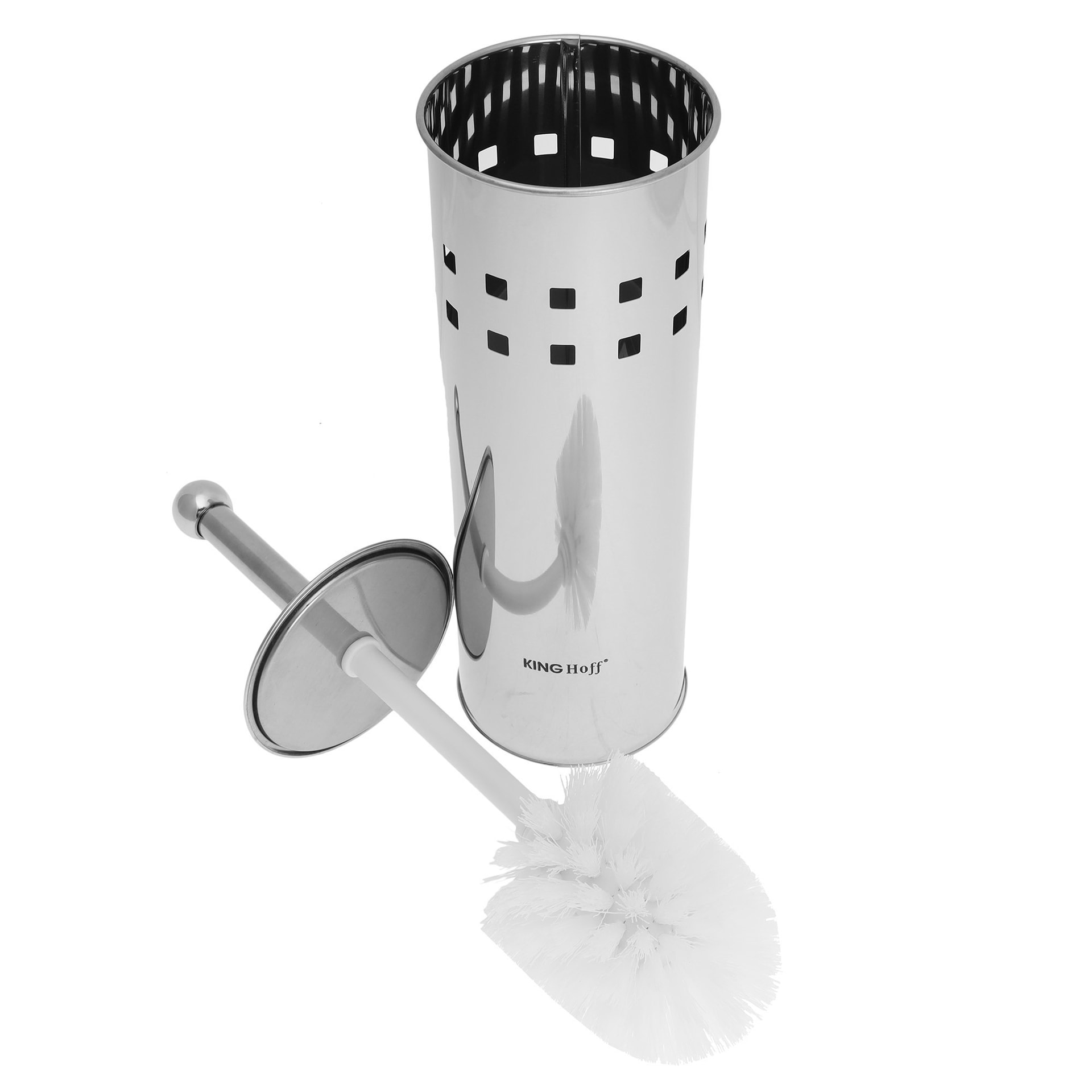 Kinghoff Toilet brush with container - stainless steel