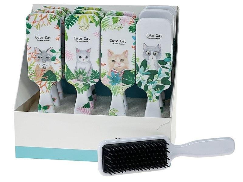 Cat hairbrush - 12 pieces set for kids