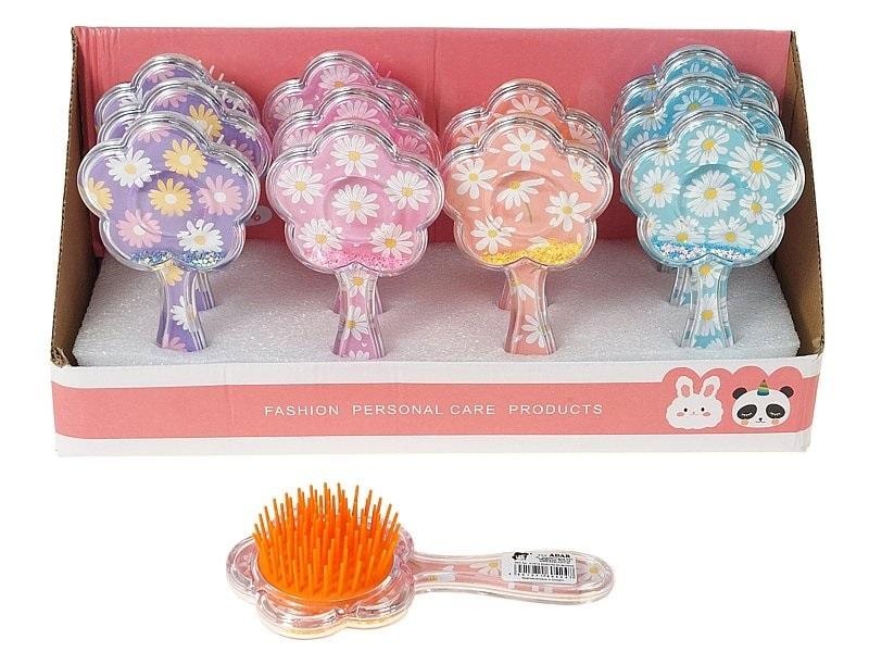 Hairbrush Flower - set of 12 pieces, various colors