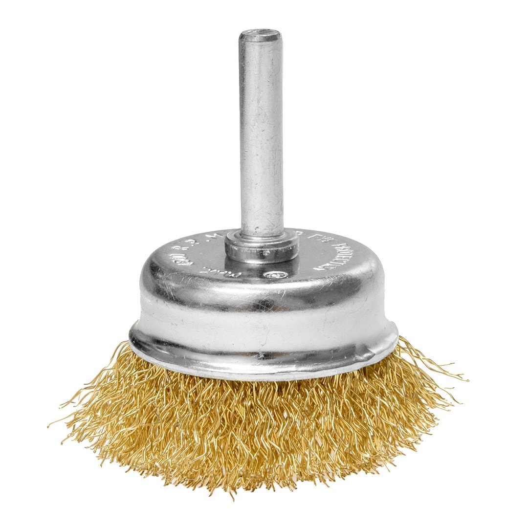 GRAPHITE Wire end brush 50 mm made of brass-plated wire