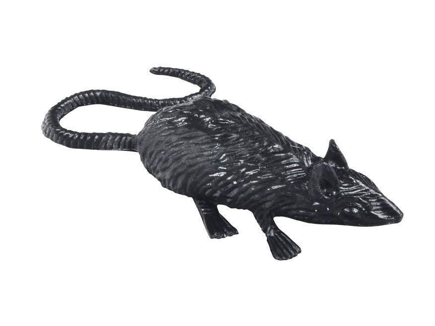 Plastic rats 6 cm black 4 pieces - ideal for decorations