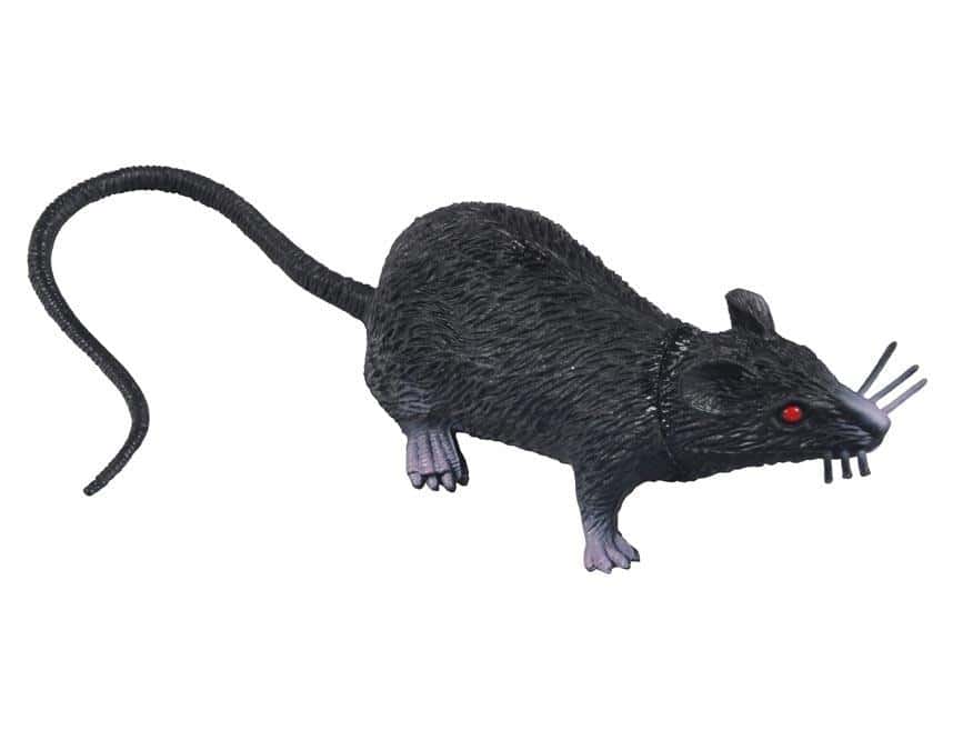 Black plastic rat 9cm - perfect prop for Halloween