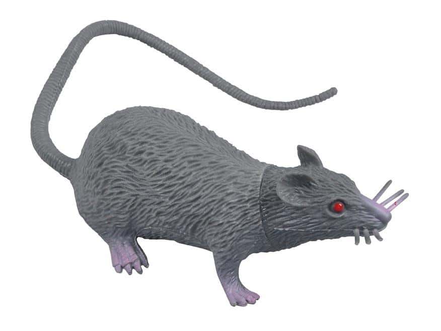 Plastic rat gray 9cm - realistic decoration