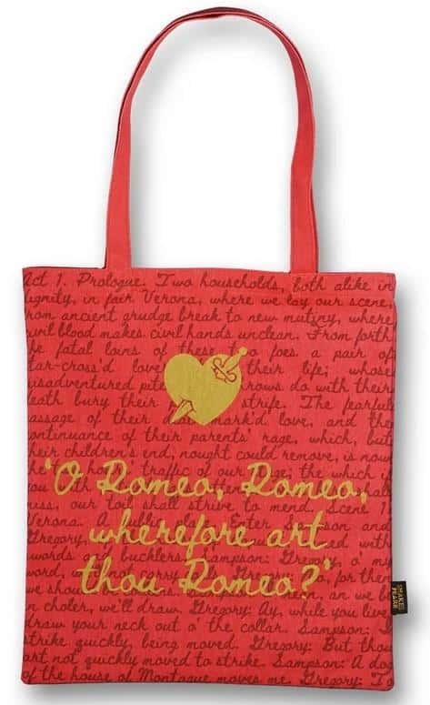 Half Moon Bay Shakespeare Romeo and Juliet cotton bag - ideal for literature lovers