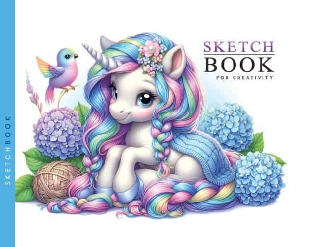 TW Unicorn Sketchbook A6 - 24 pages, perfect for kids