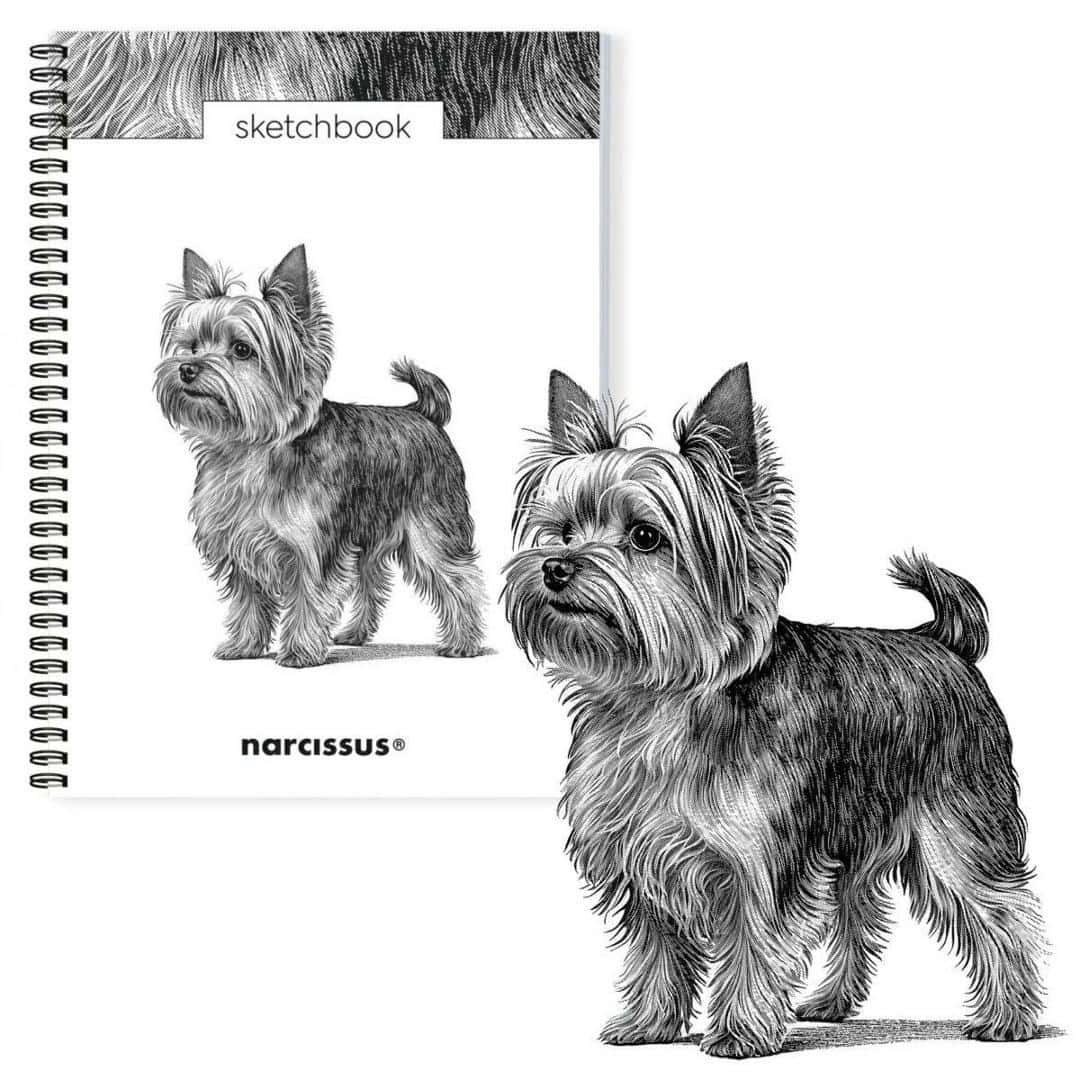 Narcissus A4 Spiral Sketchbook - Yorkshire Terrier Dog 50 Sheets