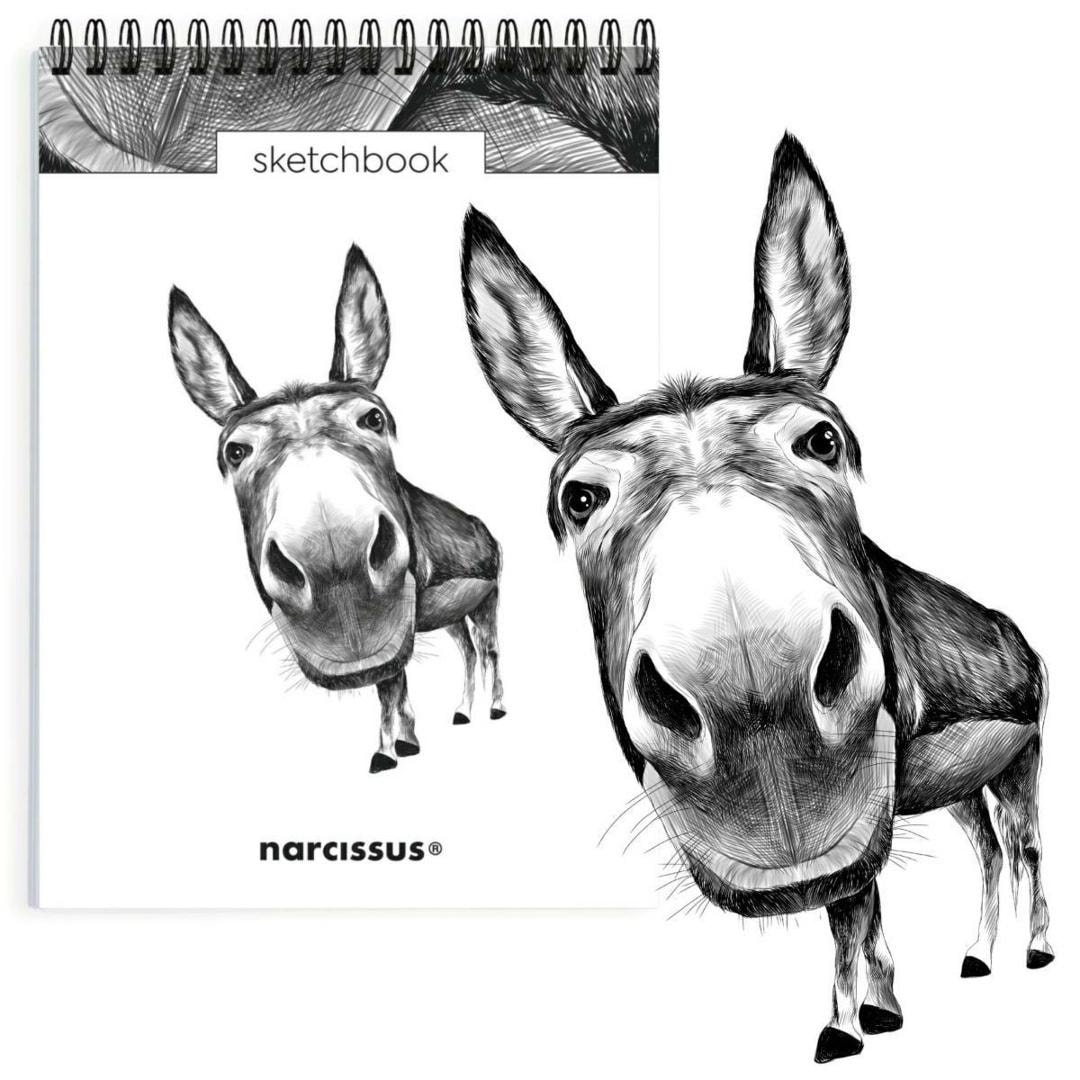 Narcissus A5 Sketchbook 60 Sheets Spiral Bound - Donkey - ideal for artists